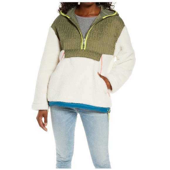 NWT UGG Iggy Faux Fur Hooded Zip Pullover Size Small Winter Jacket $200 FF88 - Picture 1 of 1